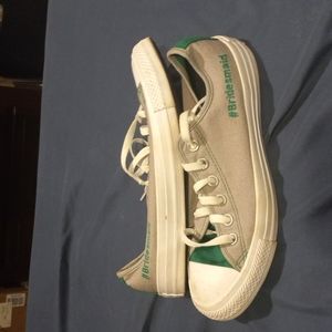 Green and Grey low cut converse